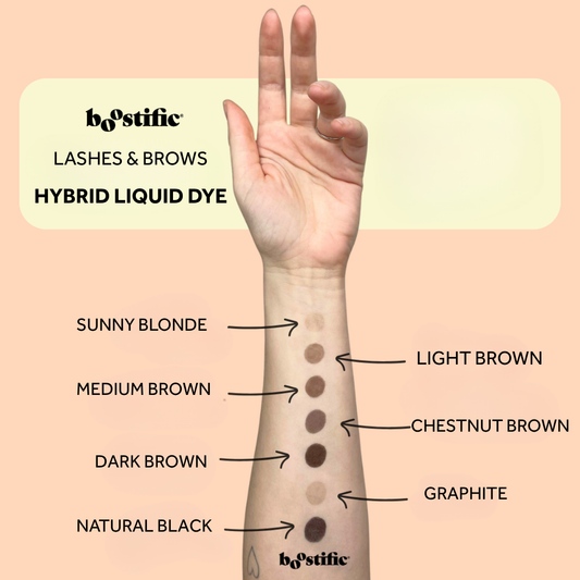 Chestnut brown liquid stain brow hybrid dye